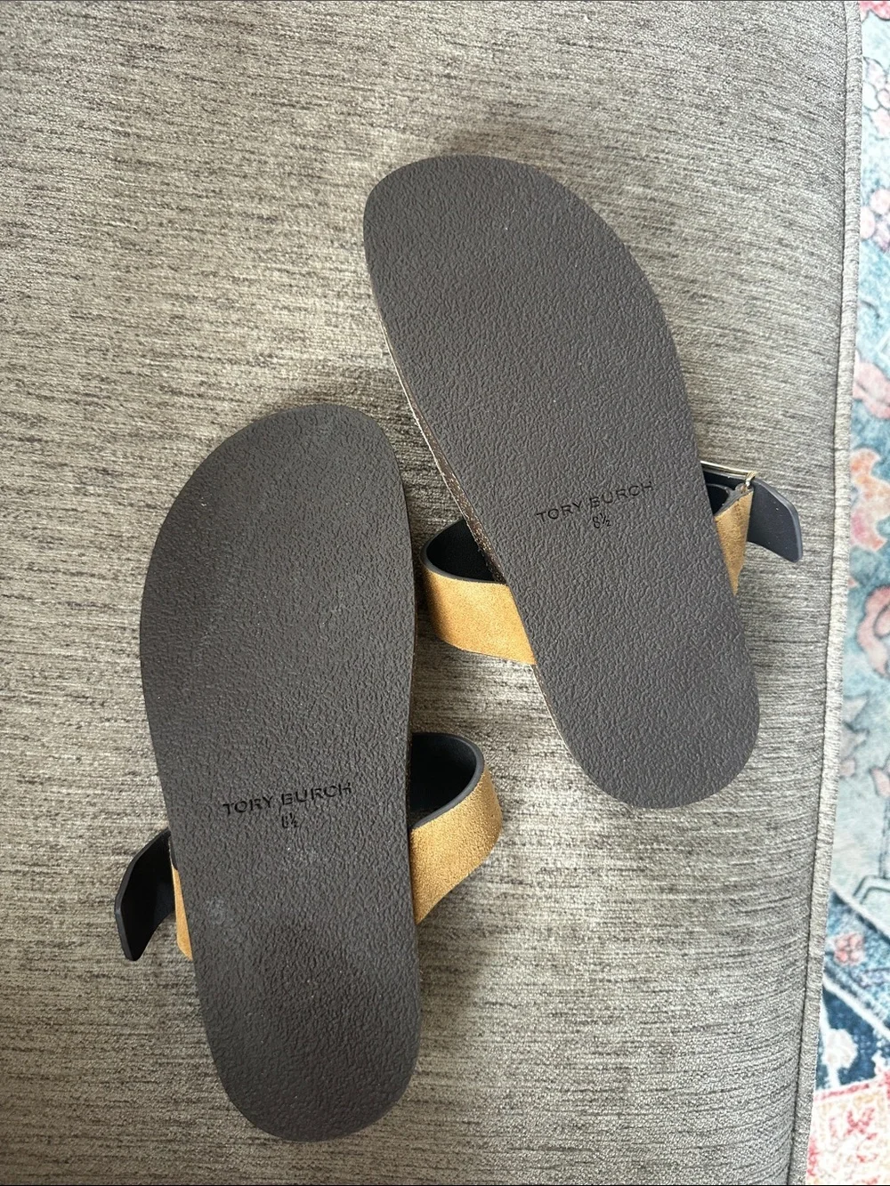 TORY BURCH Mellow thong sandals Women's Tan Suede Thong with Cork Footbed 8.5
